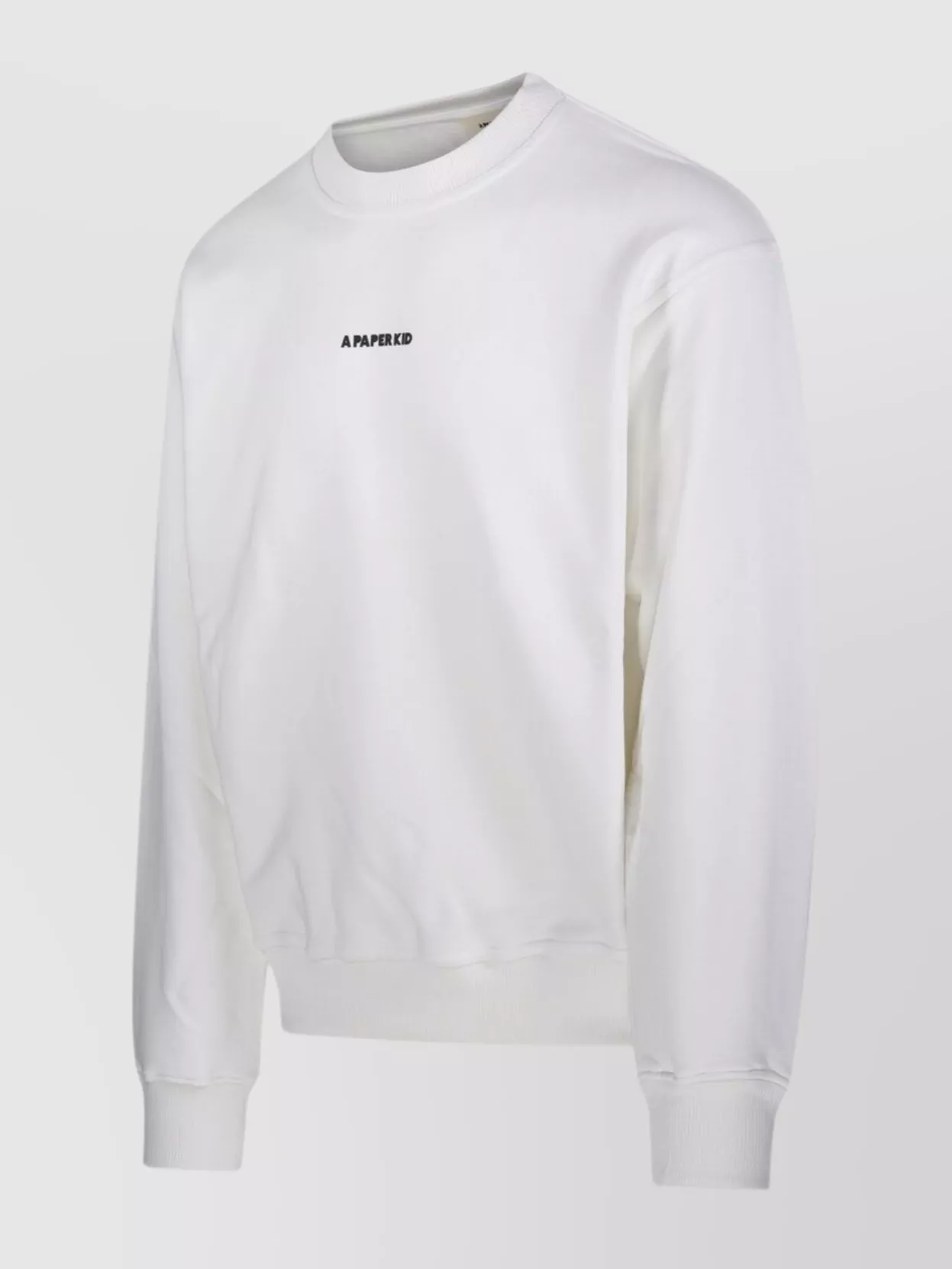 A Paper Kid Ribbed Crew Neck Sweater With Long Sleeves