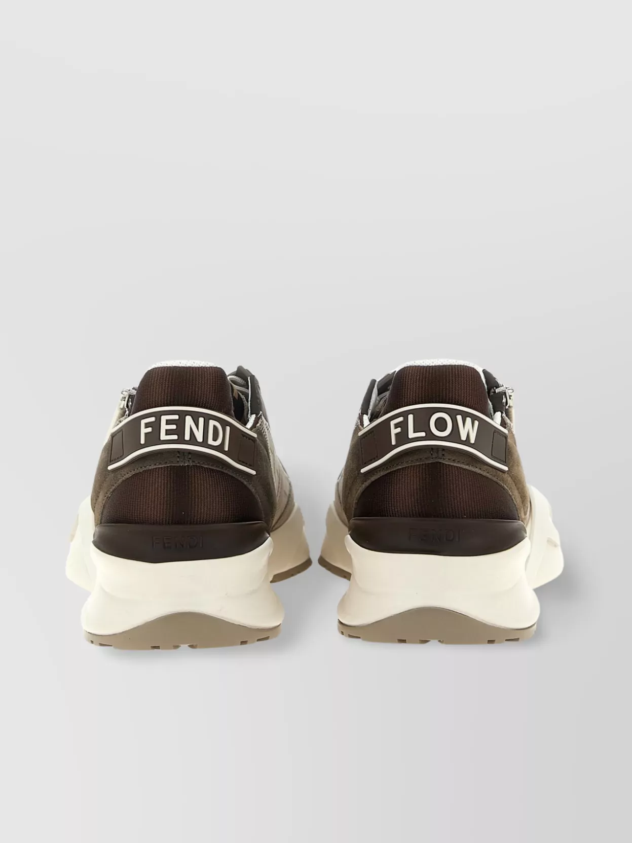Fendi Flow Sneakers Contrast Sole Round Toe