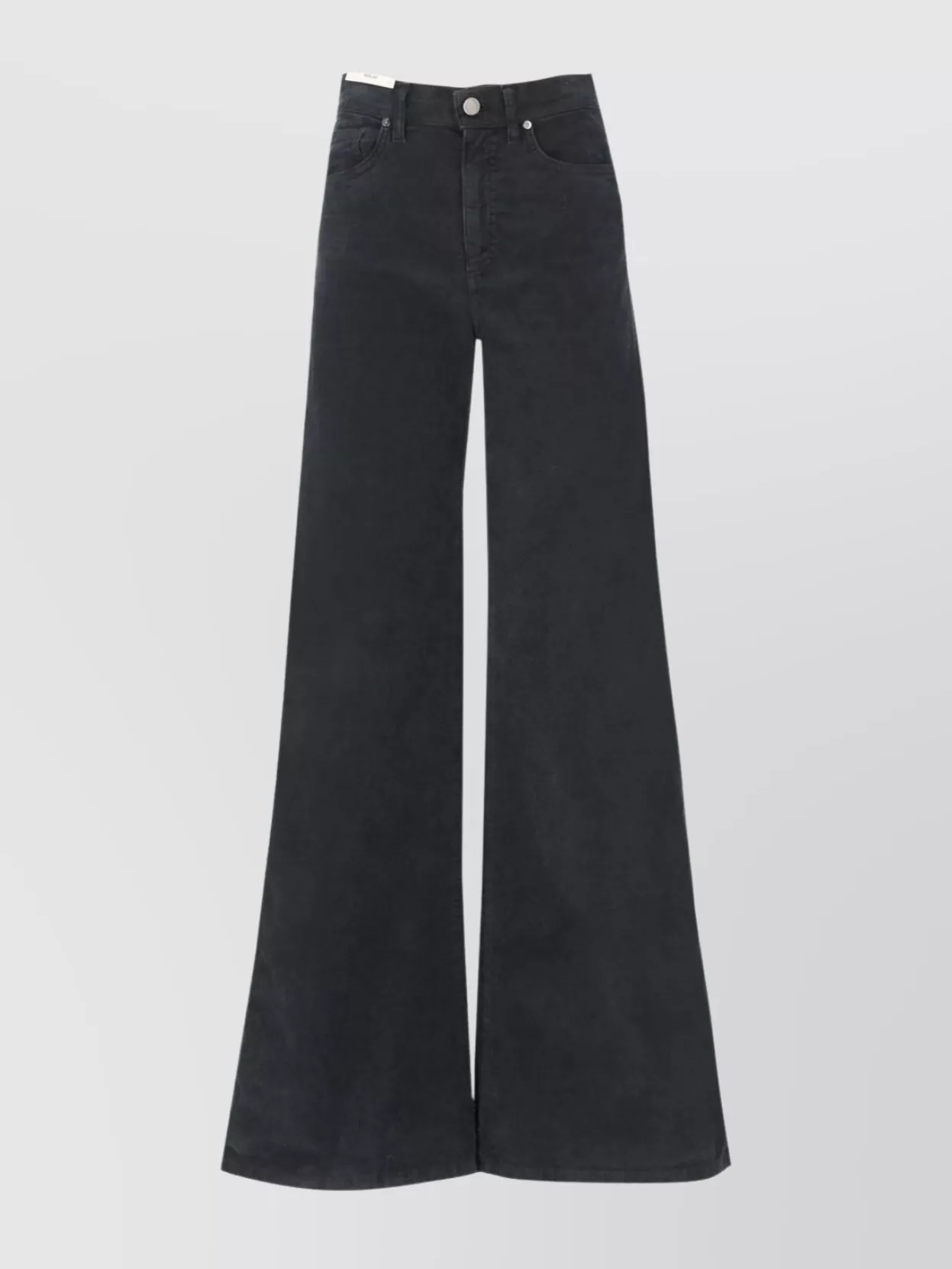 Pt Torino Wide-leg Denim Corduroy Trousers Five Pockets In Black