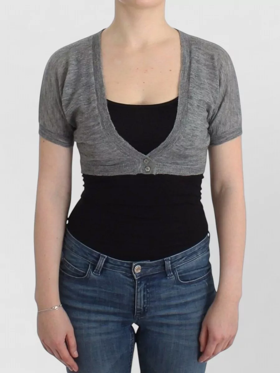 Ermanno Scervino fine-knit v-neck short-sleeve bolero cardigan