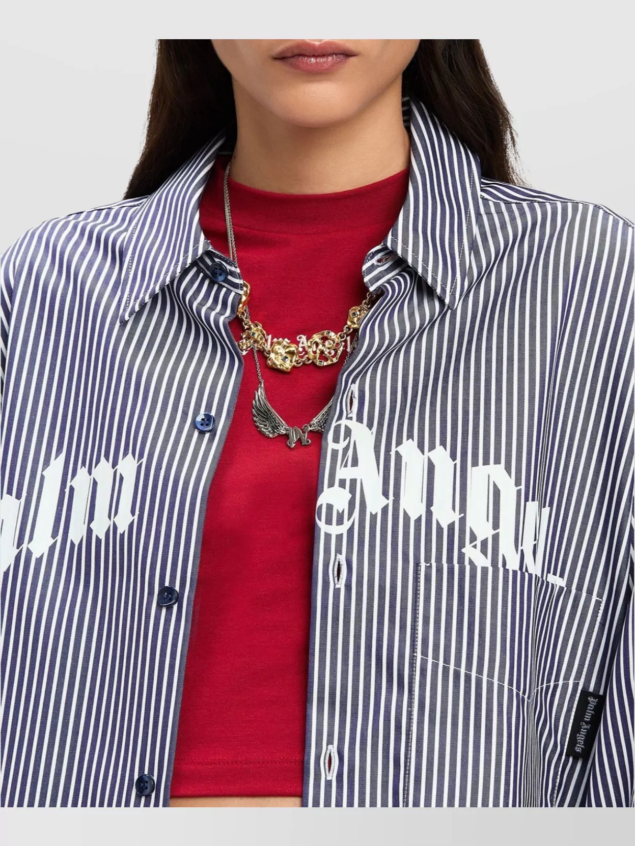 Palm Angels Midi Dress With Stripes And Chest Pocket