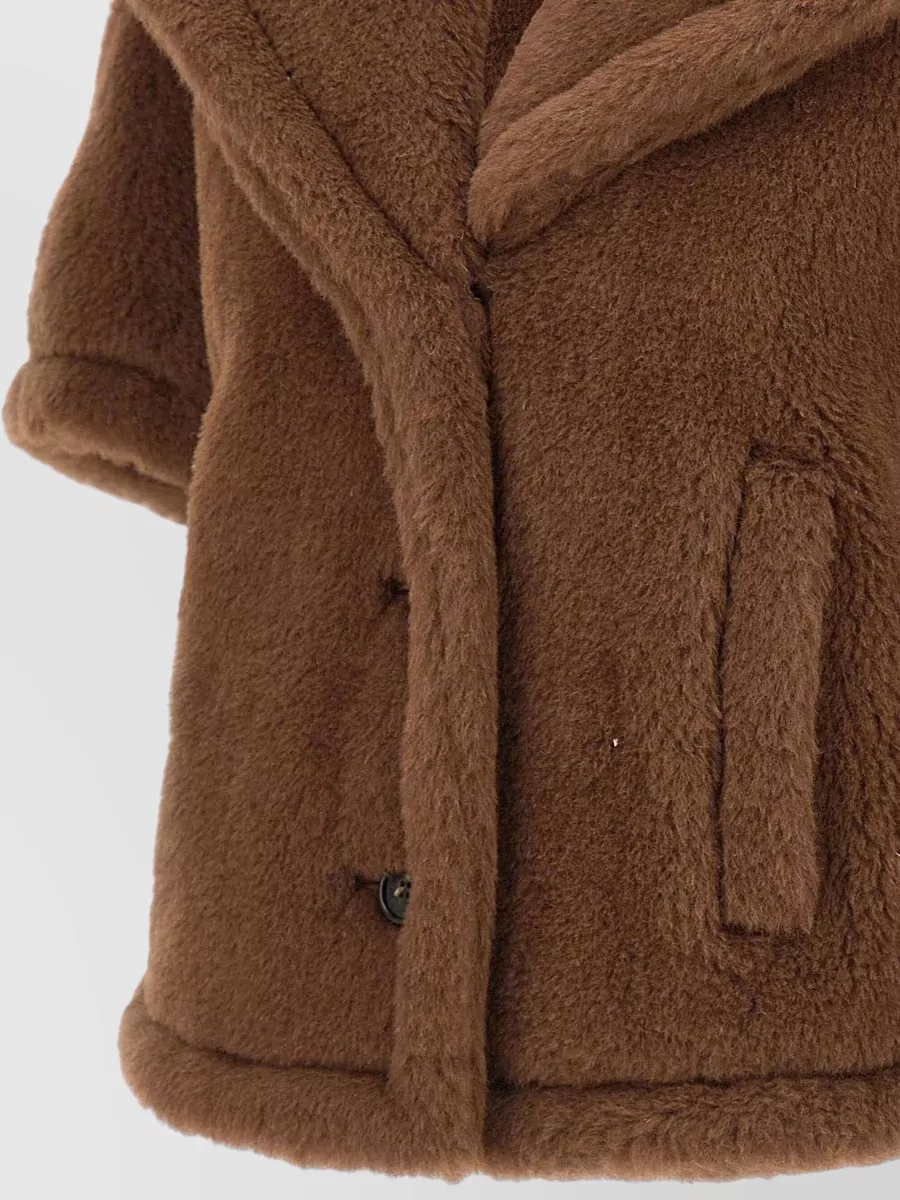 Max Mara Teddy Cape Faux Fur Texture