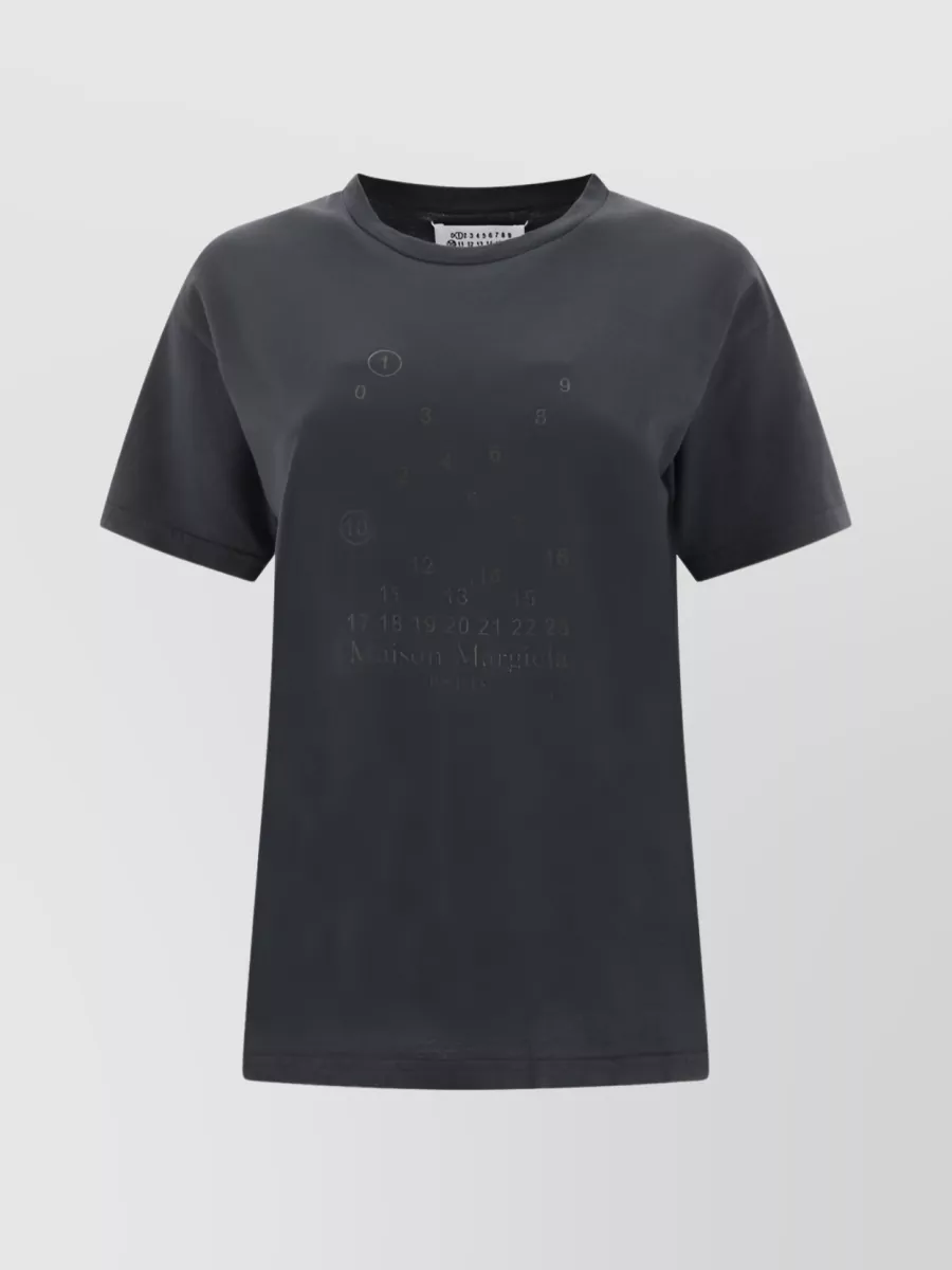 Shop Maison Margiela Numeric Logo Print Crewneck T-shirt In Black