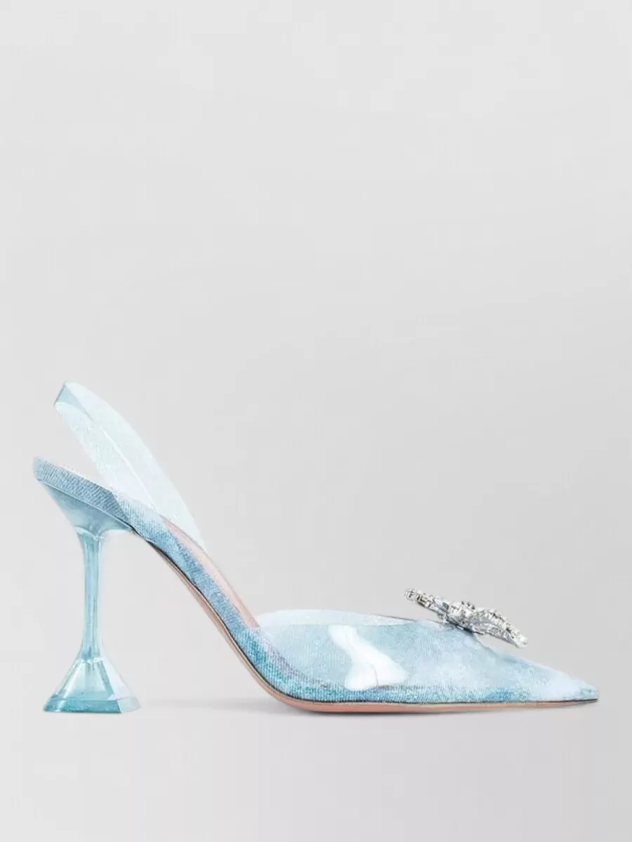 Amina Muaddi Plexiglass High Heel Sandals
