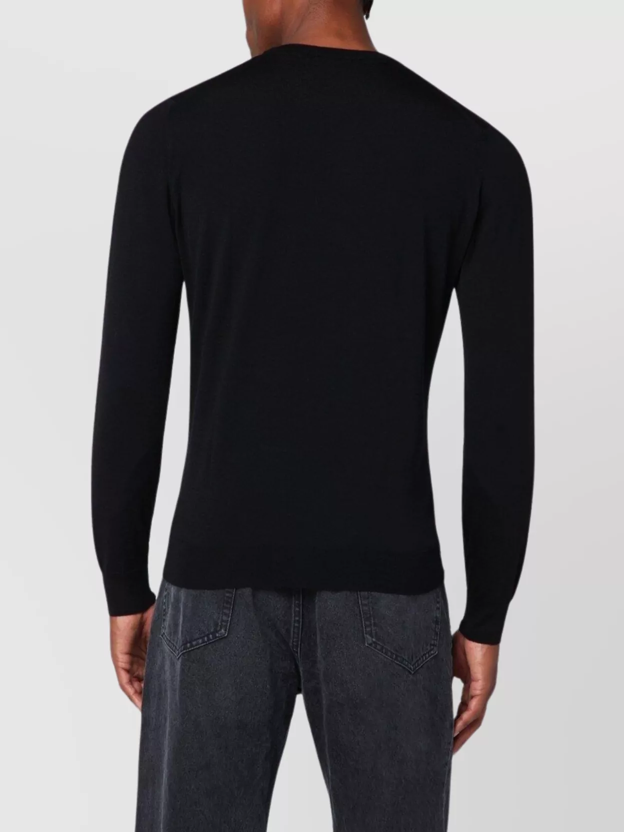 Drumohr Wool Crew Neck Sweater In Black
