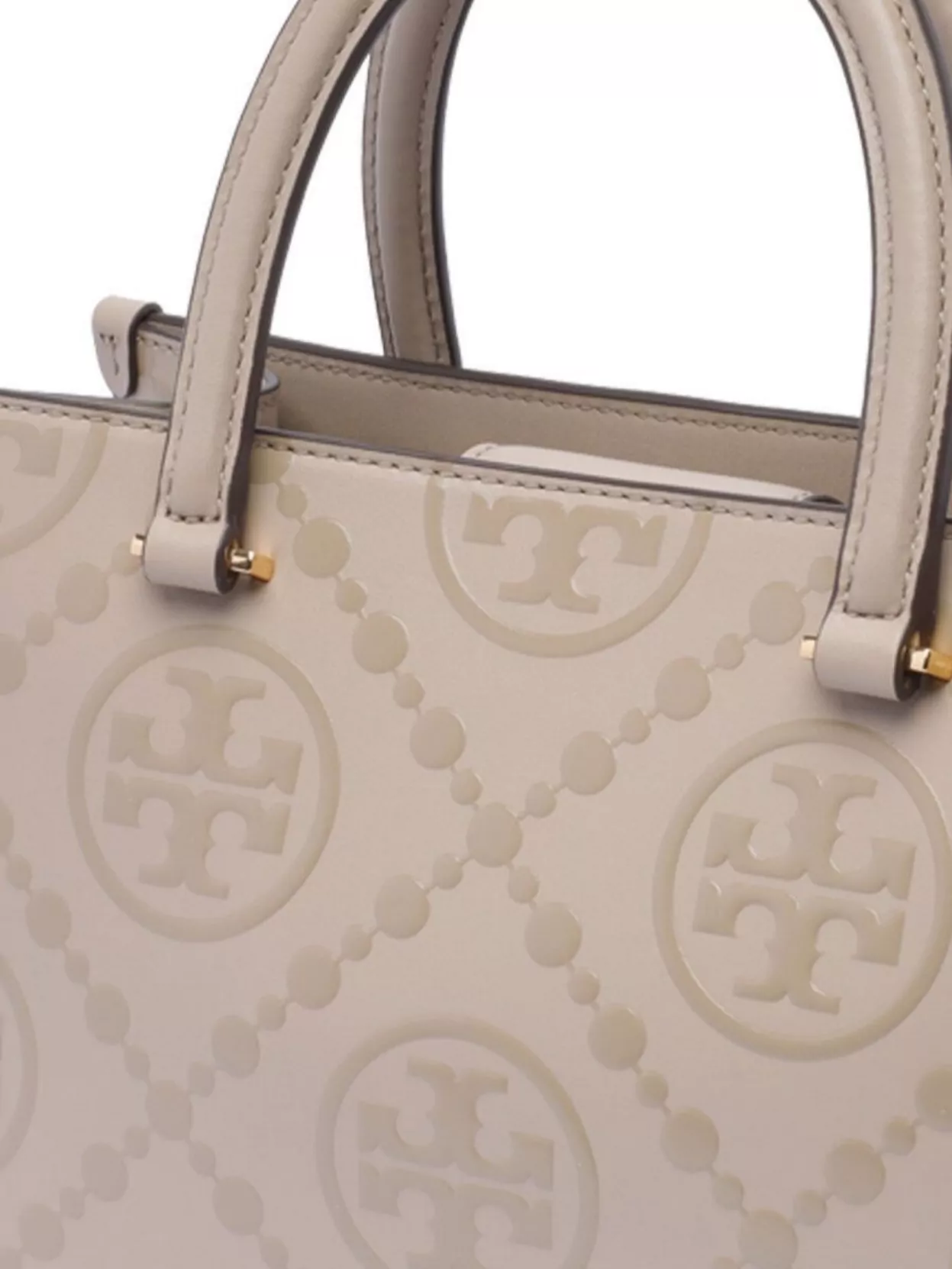 Tory Burch Monogrammed Tote Bag Structured Shape