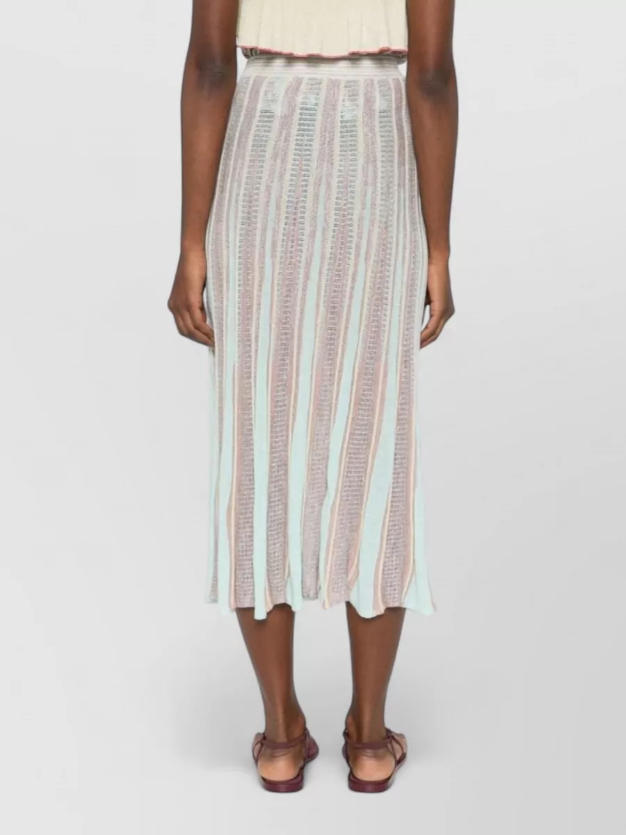 Forte Forte Striped Pleated Midi Skirt