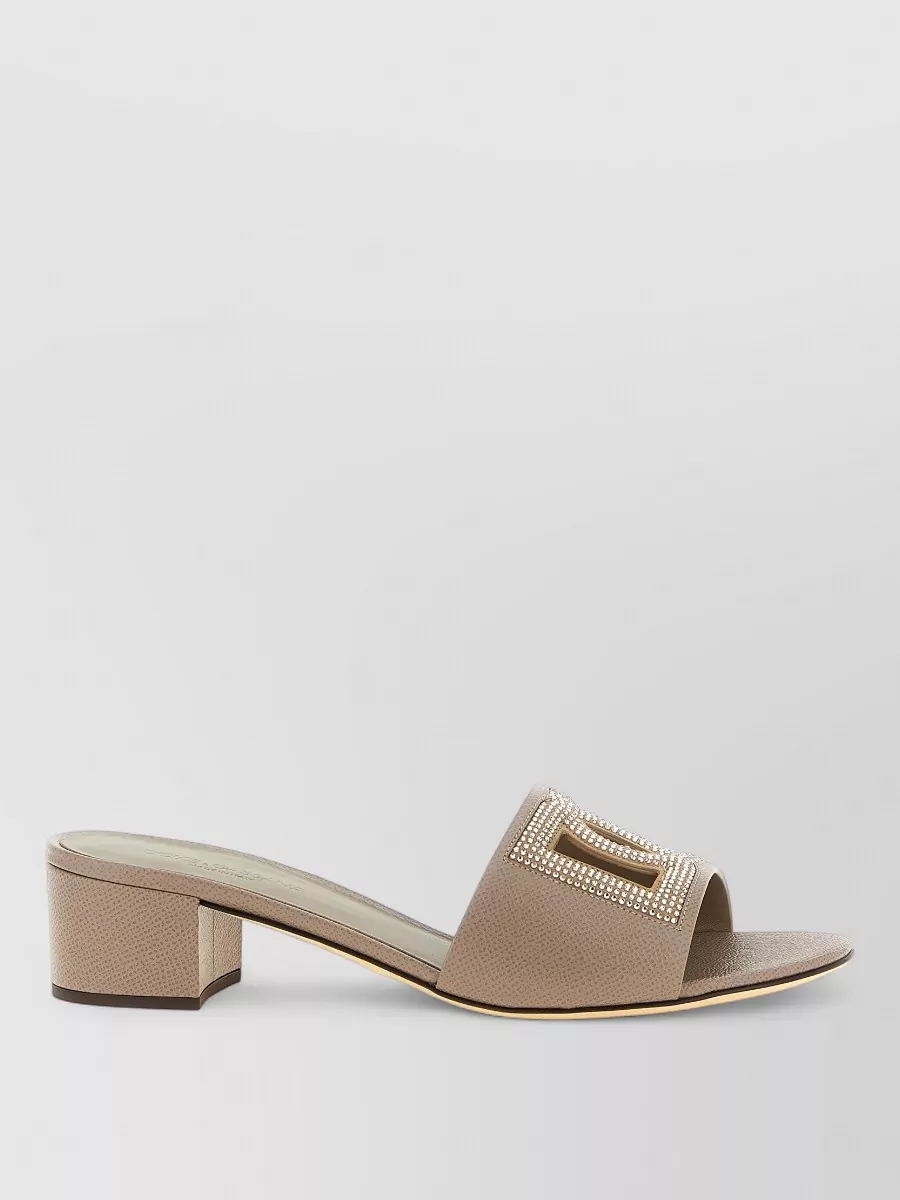 Dolce&Gabbana leather crystal-embellished cutout mules
