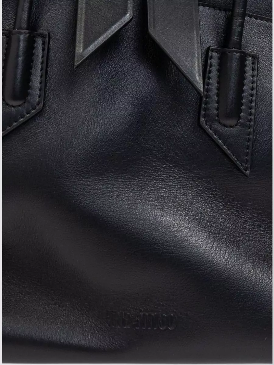 The Attico Medium Leather Top Handle Tote Bag