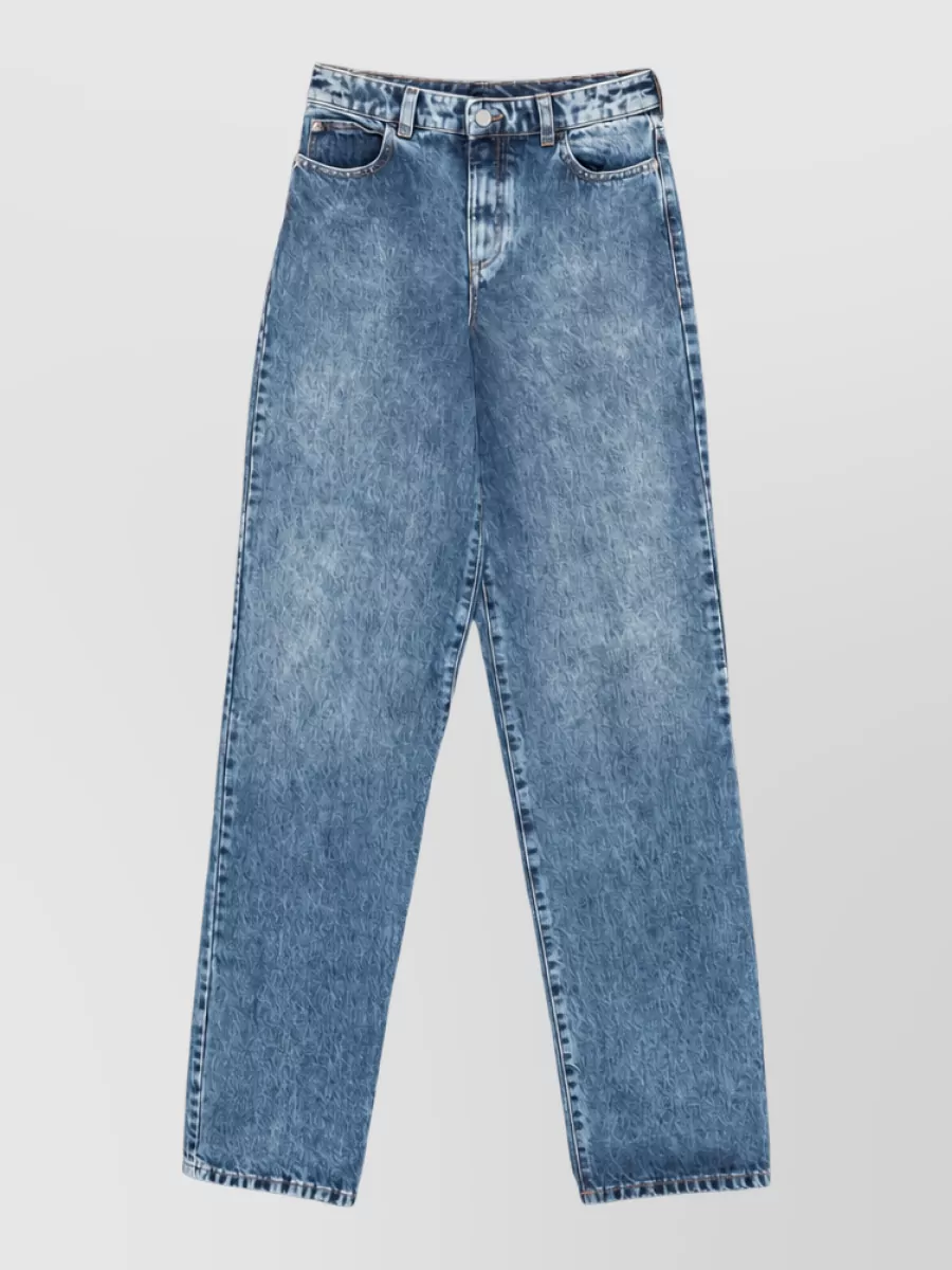 Emporio Armani Acid-wash straight-leg denim jeans