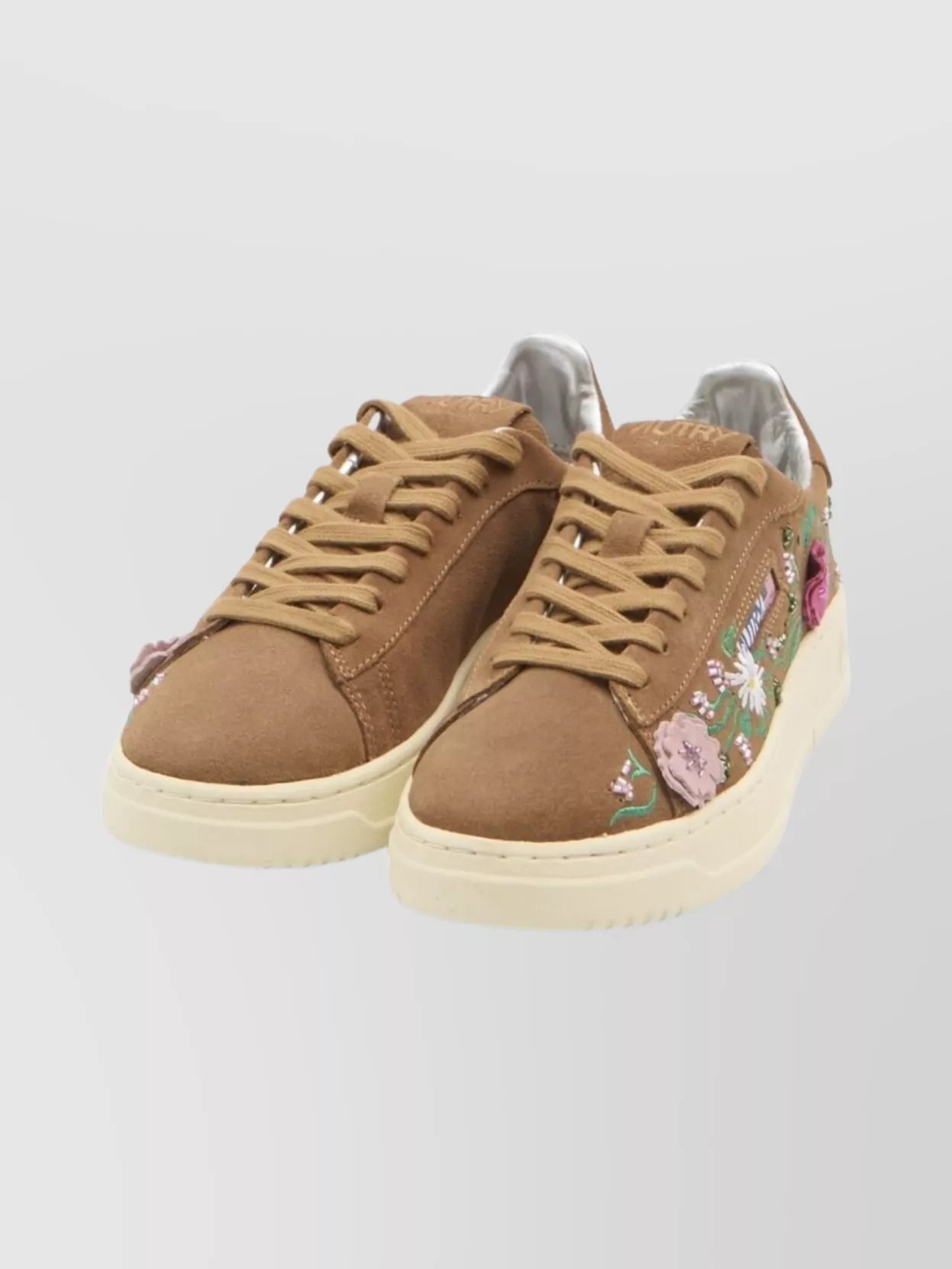Autry Floral Embroidered Low-Top Lace Shoes