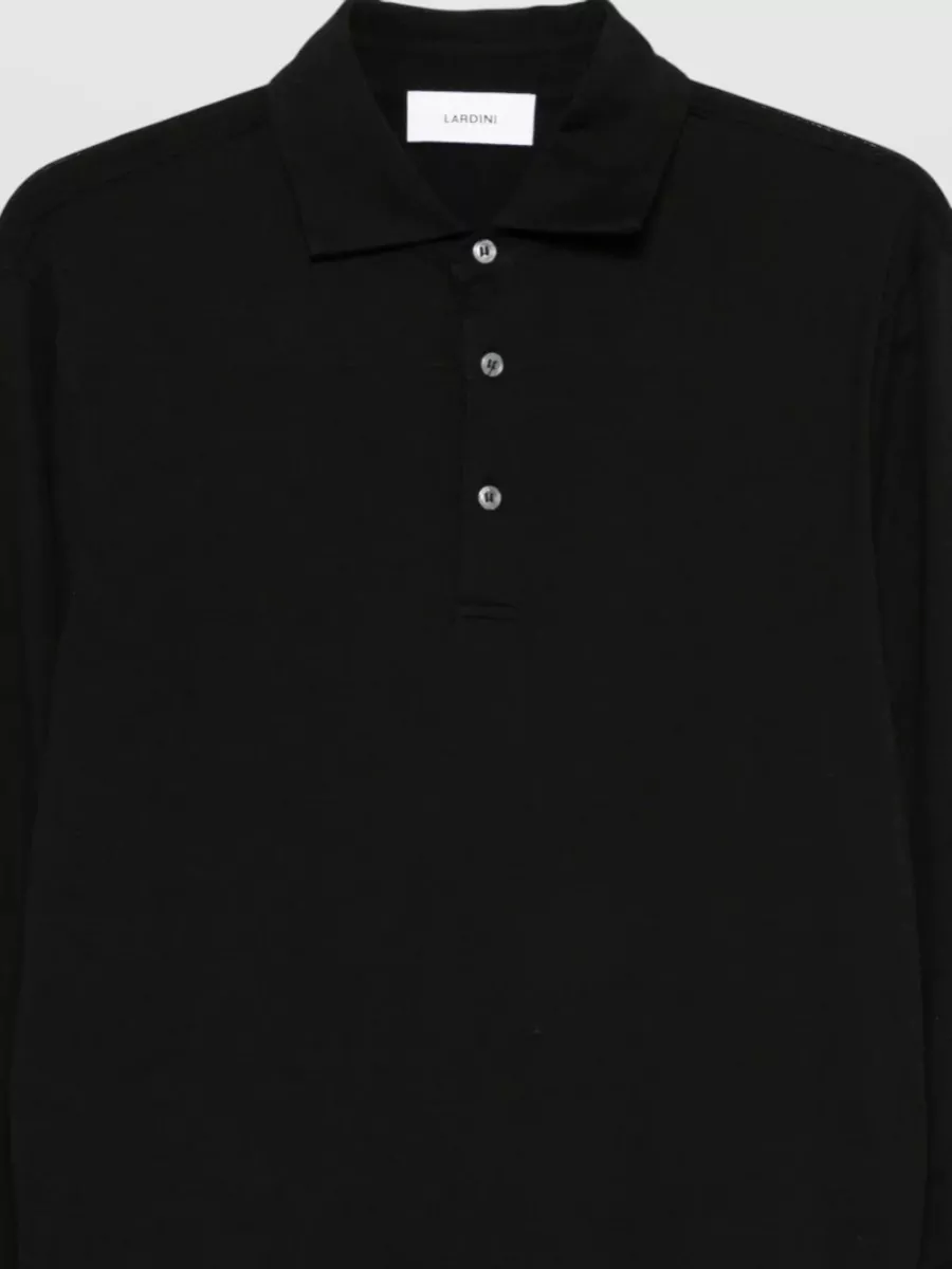 Lardini Long Sleeve Polo Shirt Straight Fit