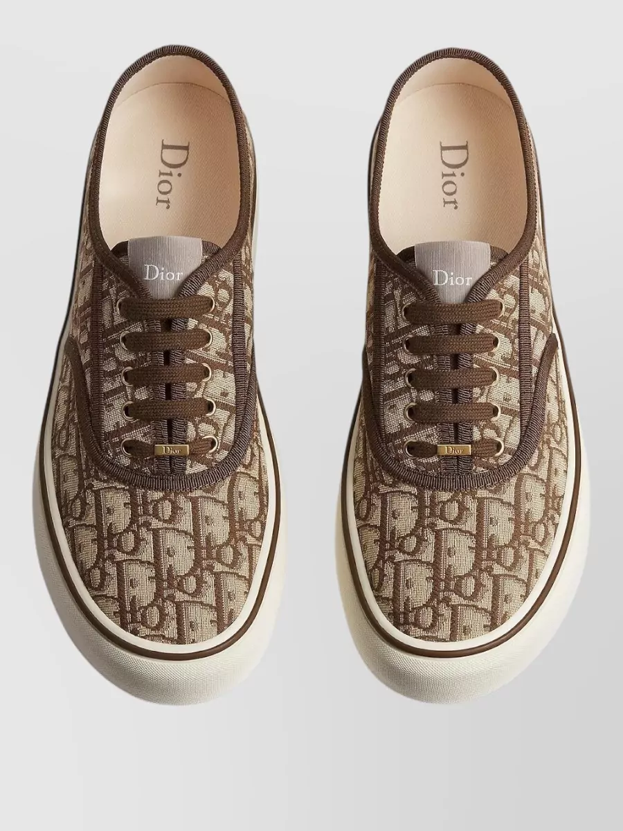 Christian Dior Low Top Sneakers Round Toe Rubber Sole