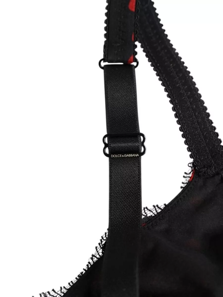 Dolce&Gabbana Silk Polka-Dot Lace Underwired Balconette Bra