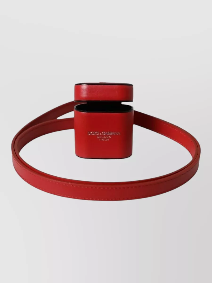 Dolce&Gabbana leather logo print strap airpods case