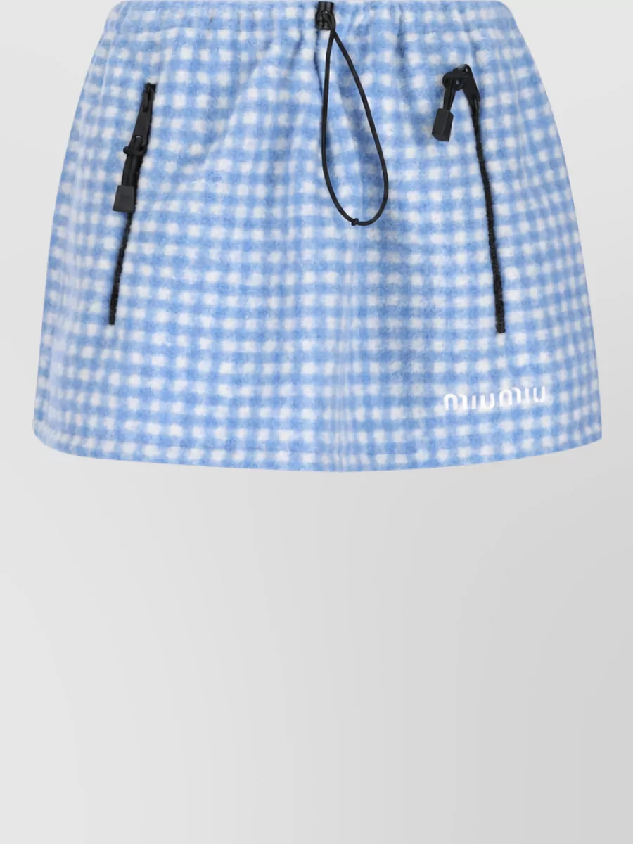 Miu Miu Checked Fleece Mini Skirt