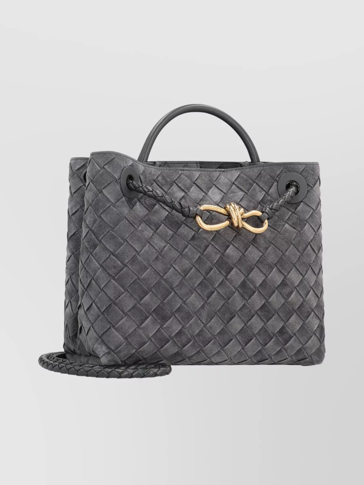 Bottega Veneta Suede Shoulder Bag Braided Design