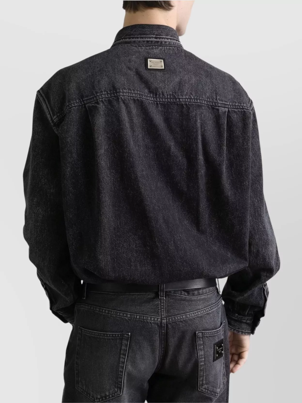 Dolce&Gabbana Denim Texture Long Sleeves Point Collar Shirt