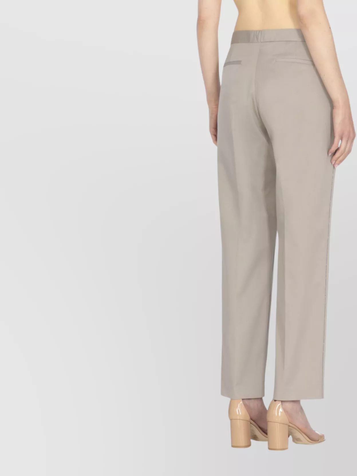 Fabiana Filippi Straight Cotton Pants With Side Light Points
