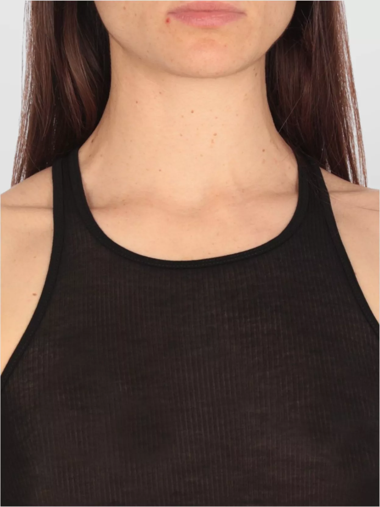 Rick Owens Ribbed Silk Blend Crewneck Racerback Top