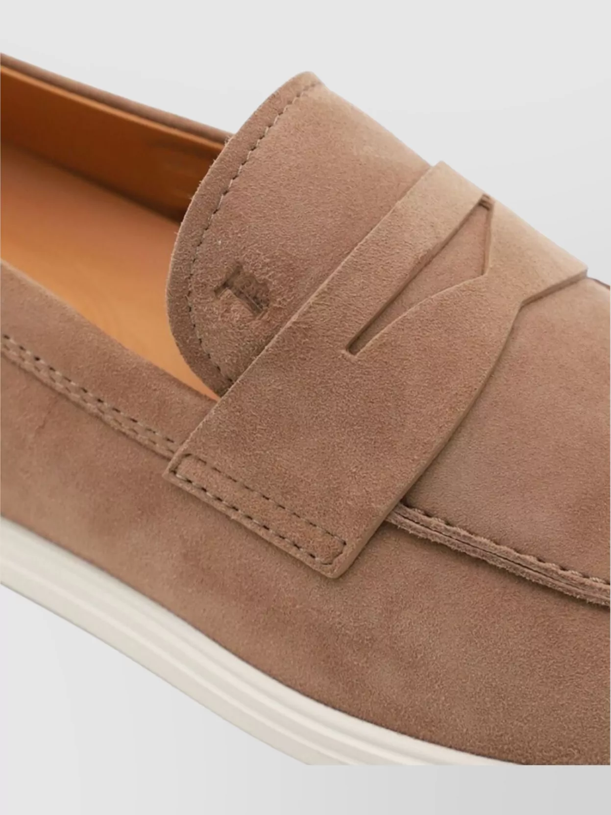 Tod's Almond Toe Suede Loafers With Penny Strap