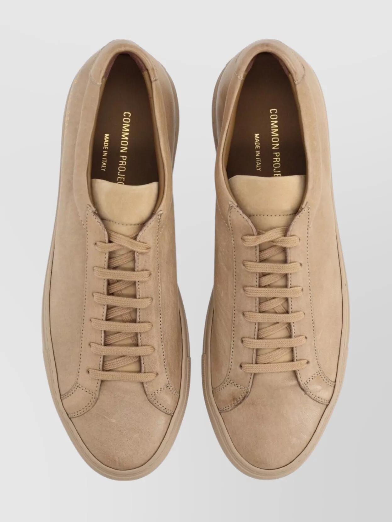 Common Projects Round Toe Sneakers With Flat Sole Design