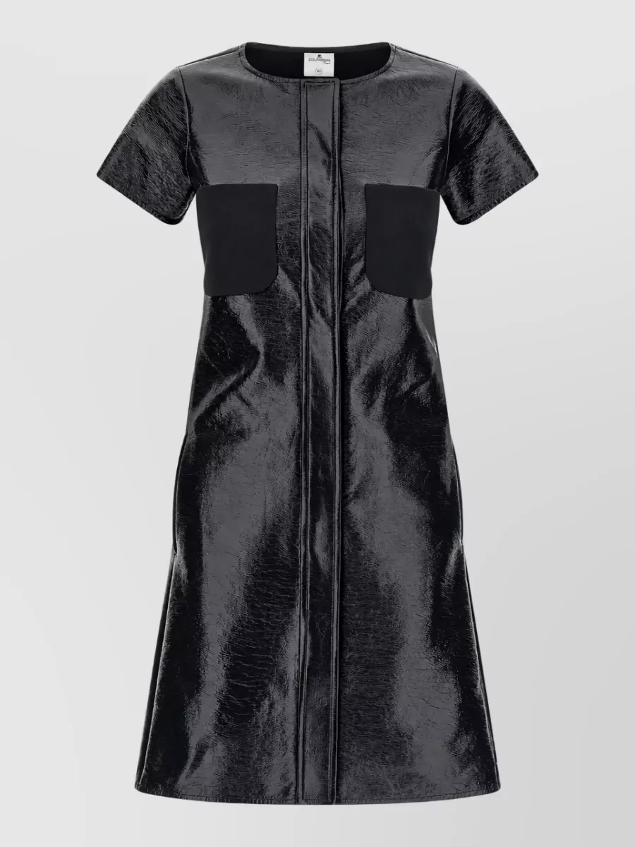 Courrèges vinyl short-sleeve a-line mini dress