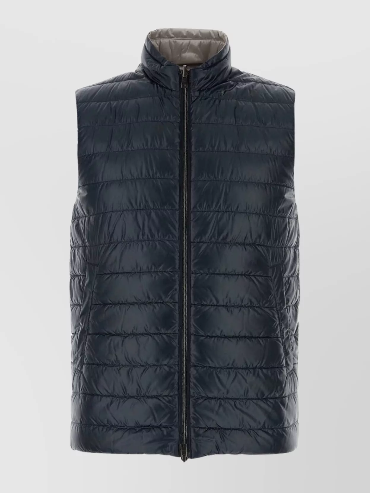 Shop Herno Reversible Quilted Sleeveless Jacket With High Collar