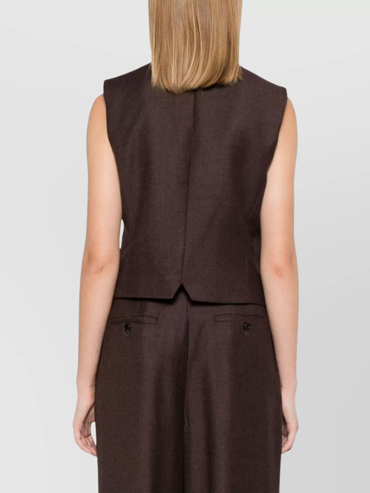 Theory Wool V-Neck Sleeveless Tailored Vest