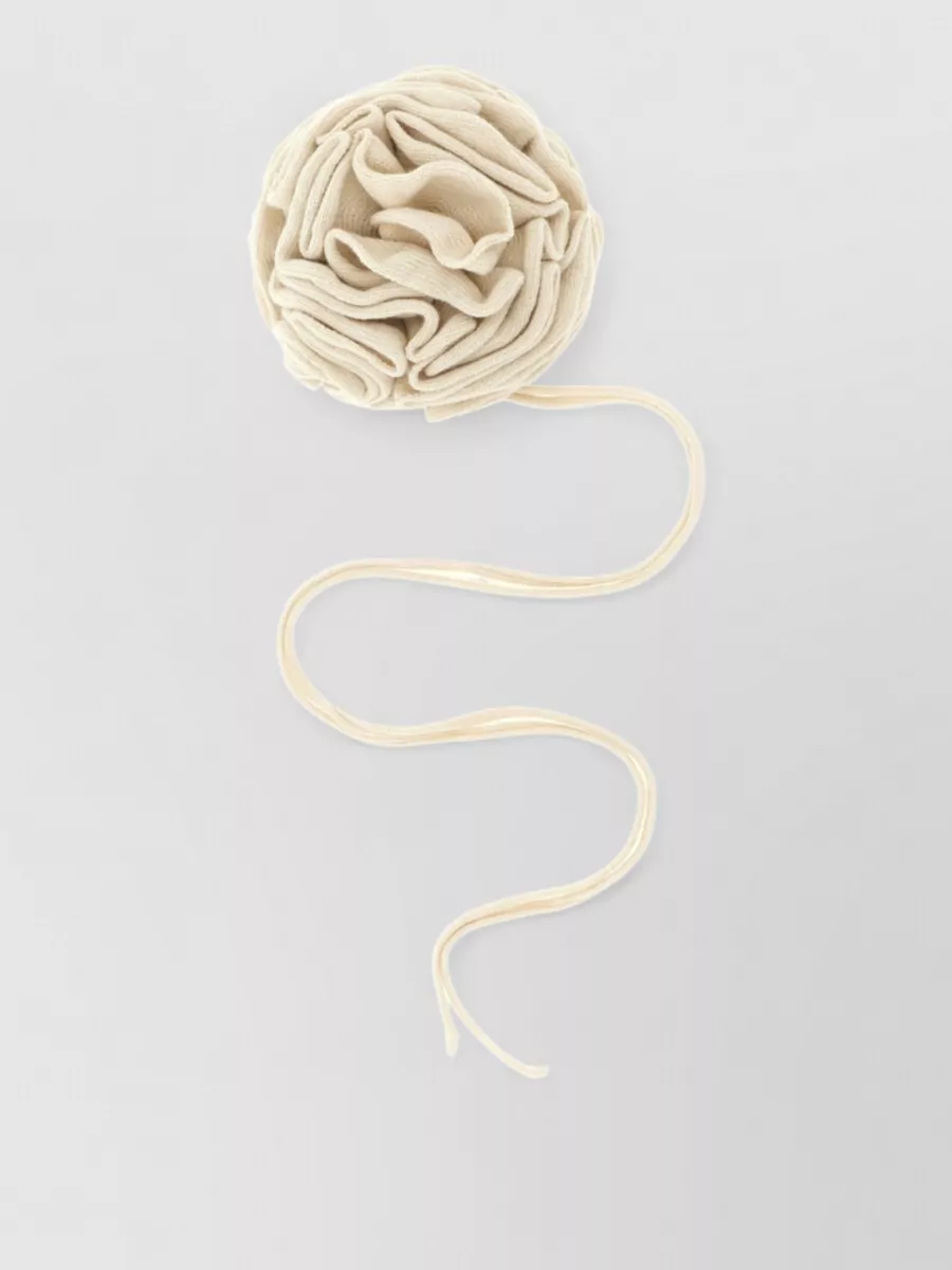 Nude cashmere knit floral hair pin