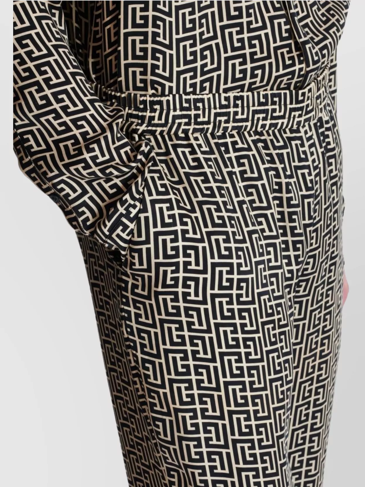 Balmain Printed High Waist Wide Leg Trousers