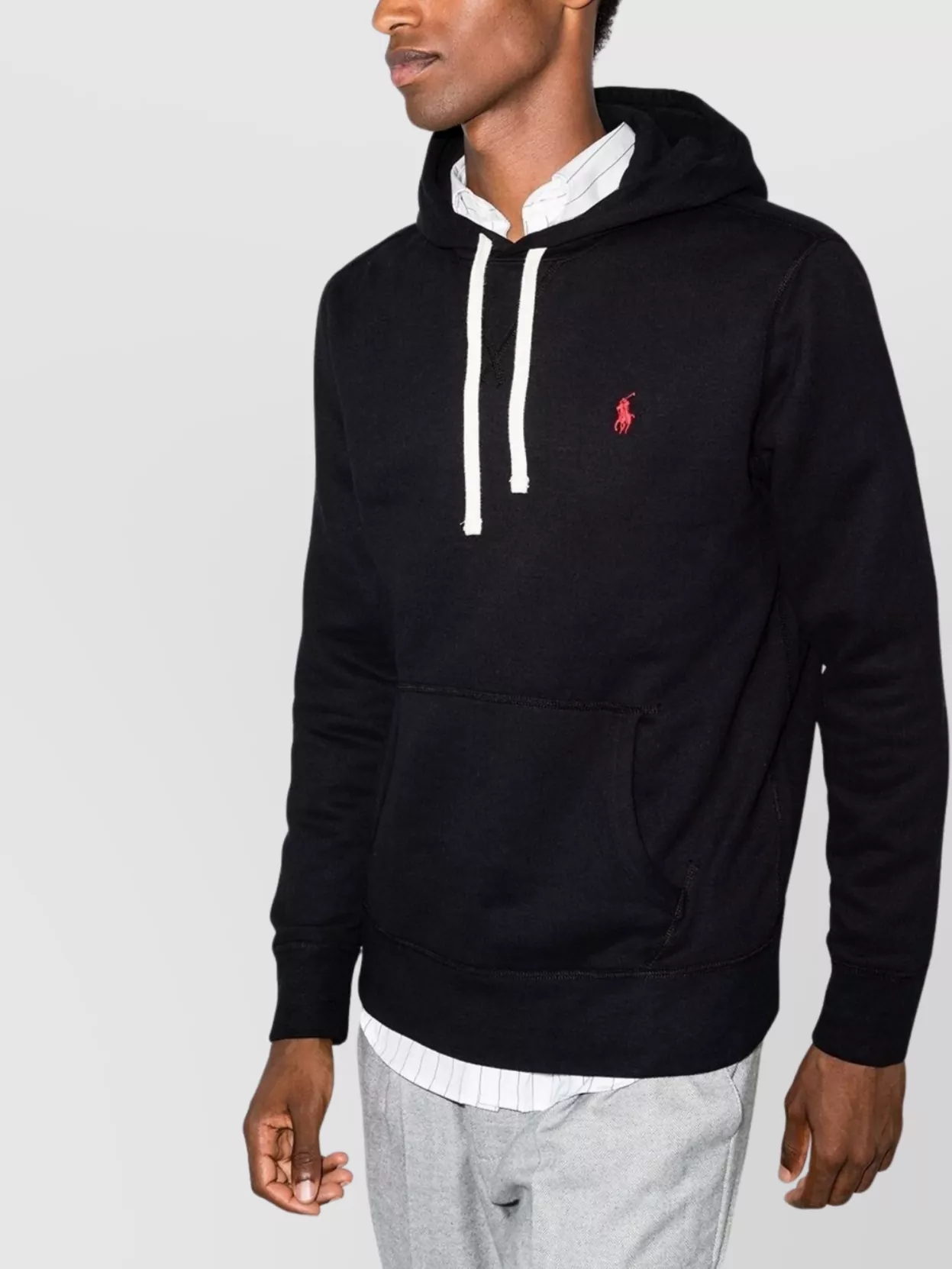 Ralph Lauren Hooded Cotton Blend Sweater With Pouch Pocket