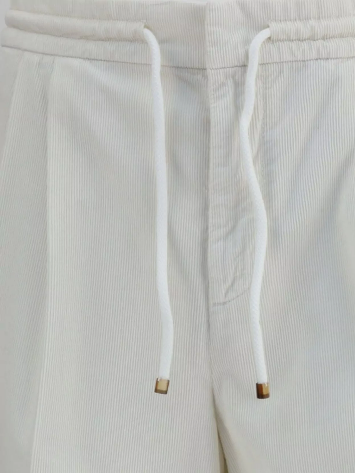 Brunello Cucinelli Men White Linen And Cotton Leisure Fit Trousers
