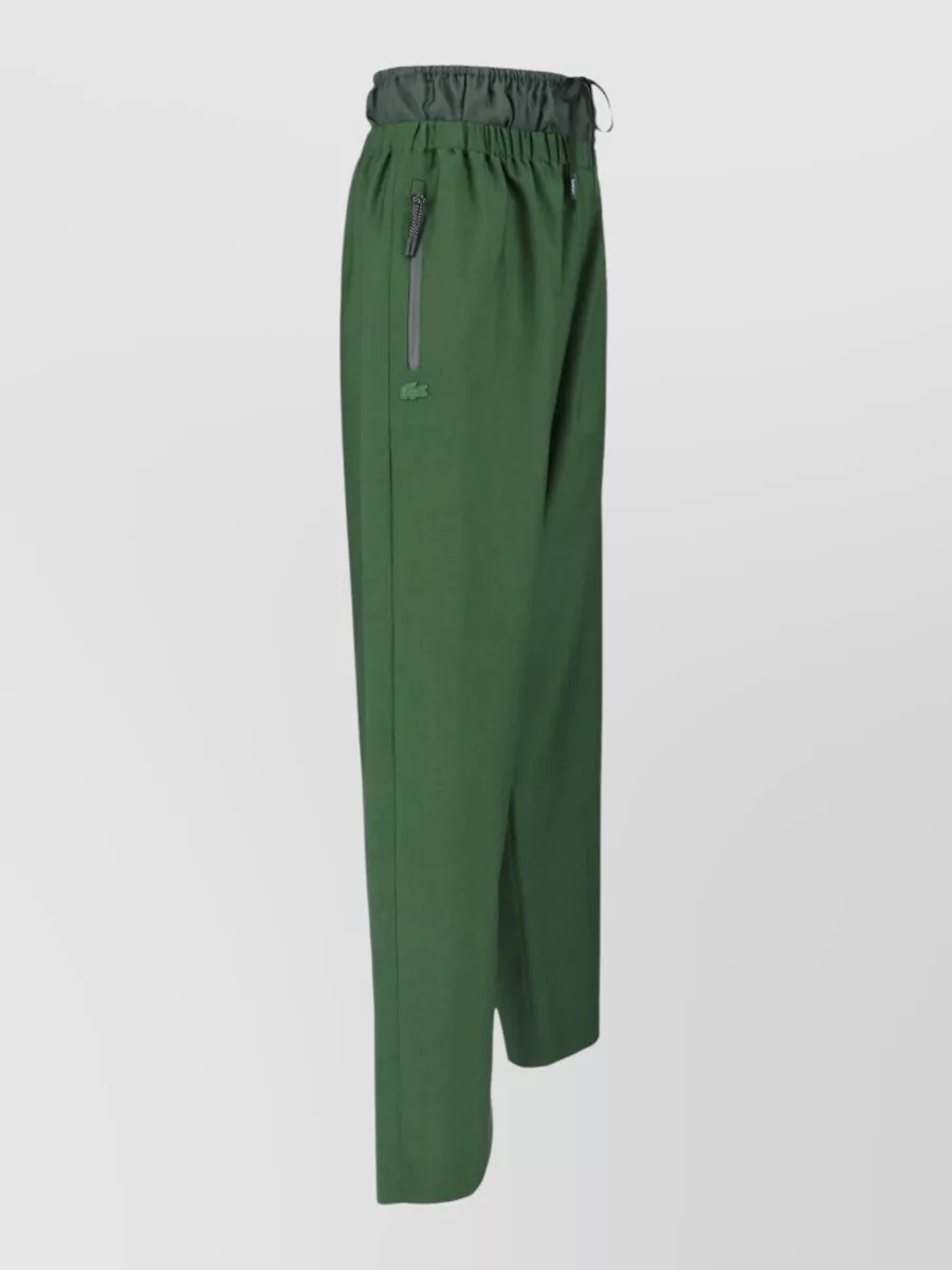 Lacoste Wool straight-leg loose fit trousers