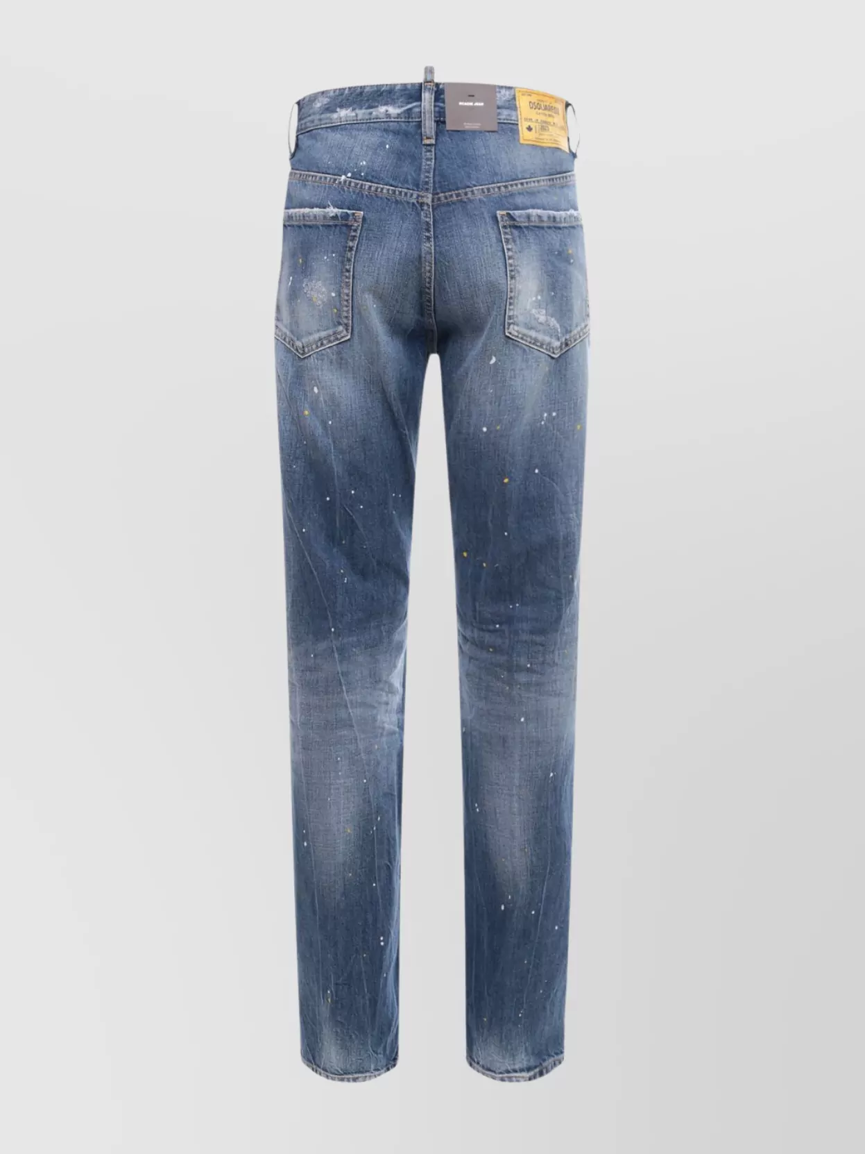 Dsquared2 Ripped Effect Denim Jeans With Paint Stains In Blue