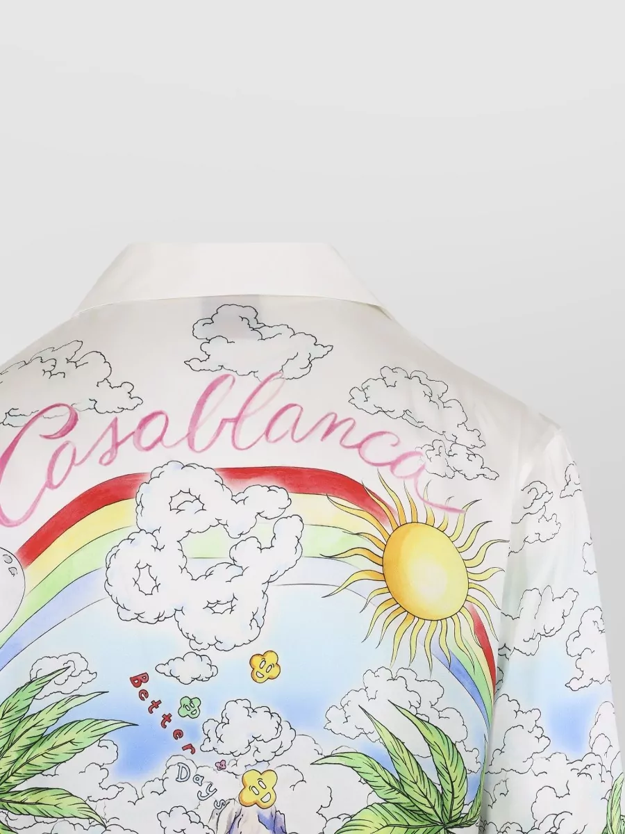 Casablanca Silk Printed Long-Sleeve Shirt