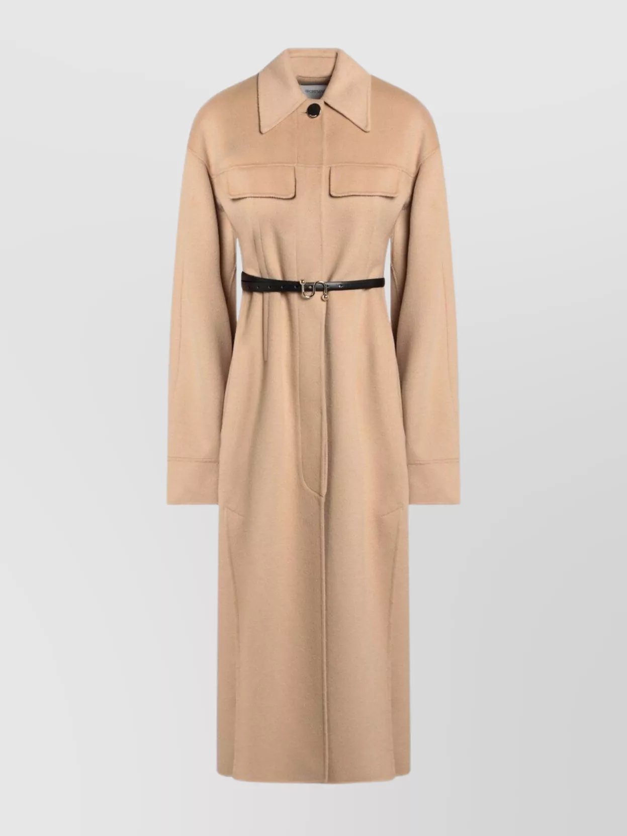 Sportmax Camel-coloured Wool Coat In Brown