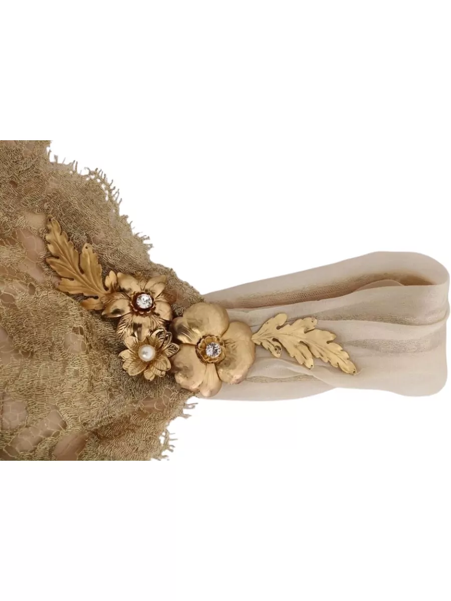 Dolce&Gabbana Silk Crystal Embellished Midi Dress