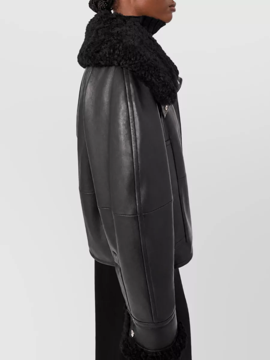 Sportmax Leather Padded Hooded Coat