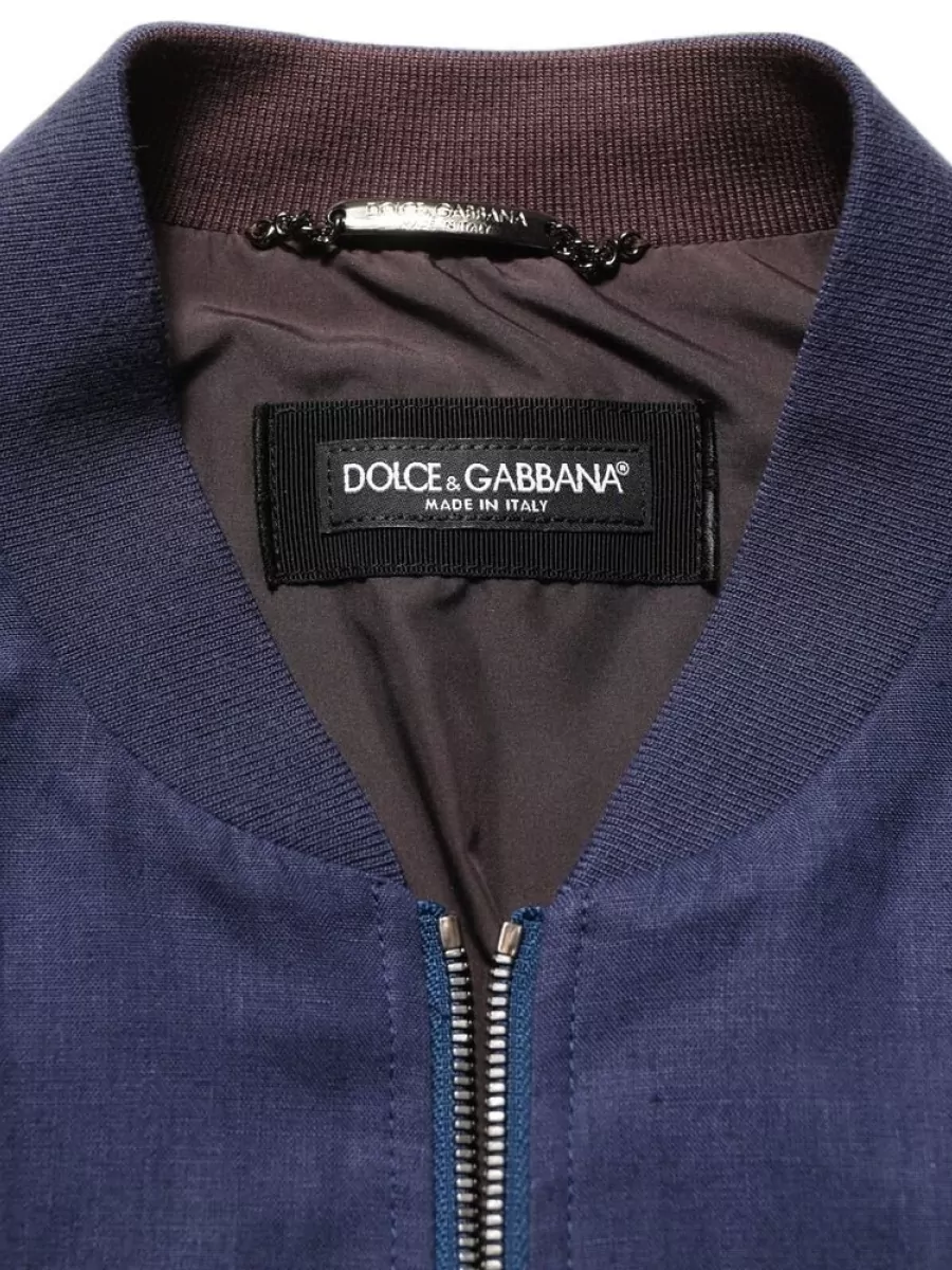 Dolce&Gabbana Linen Single-Breasted Bomber Jacket