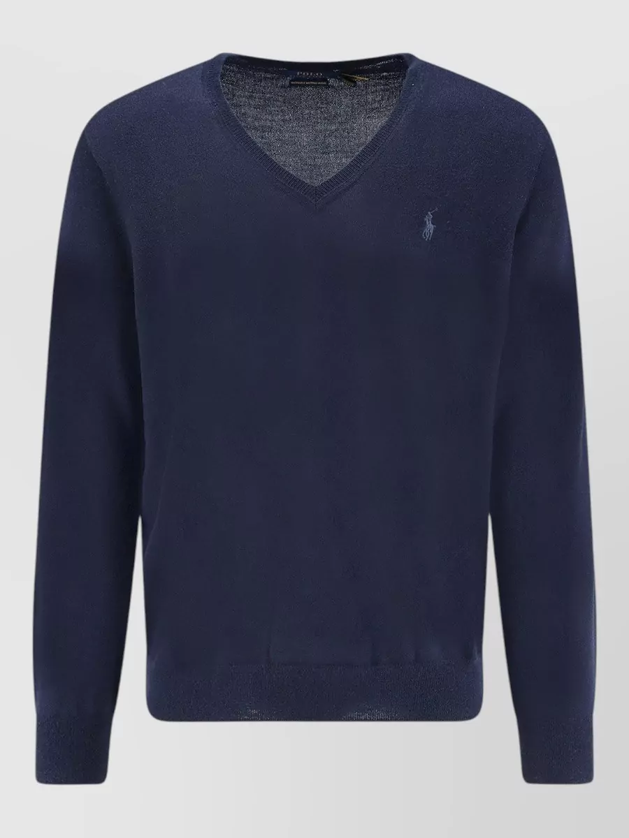 Polo Ralph Lauren Wool ribbed v-neck long-sleeve sweater
