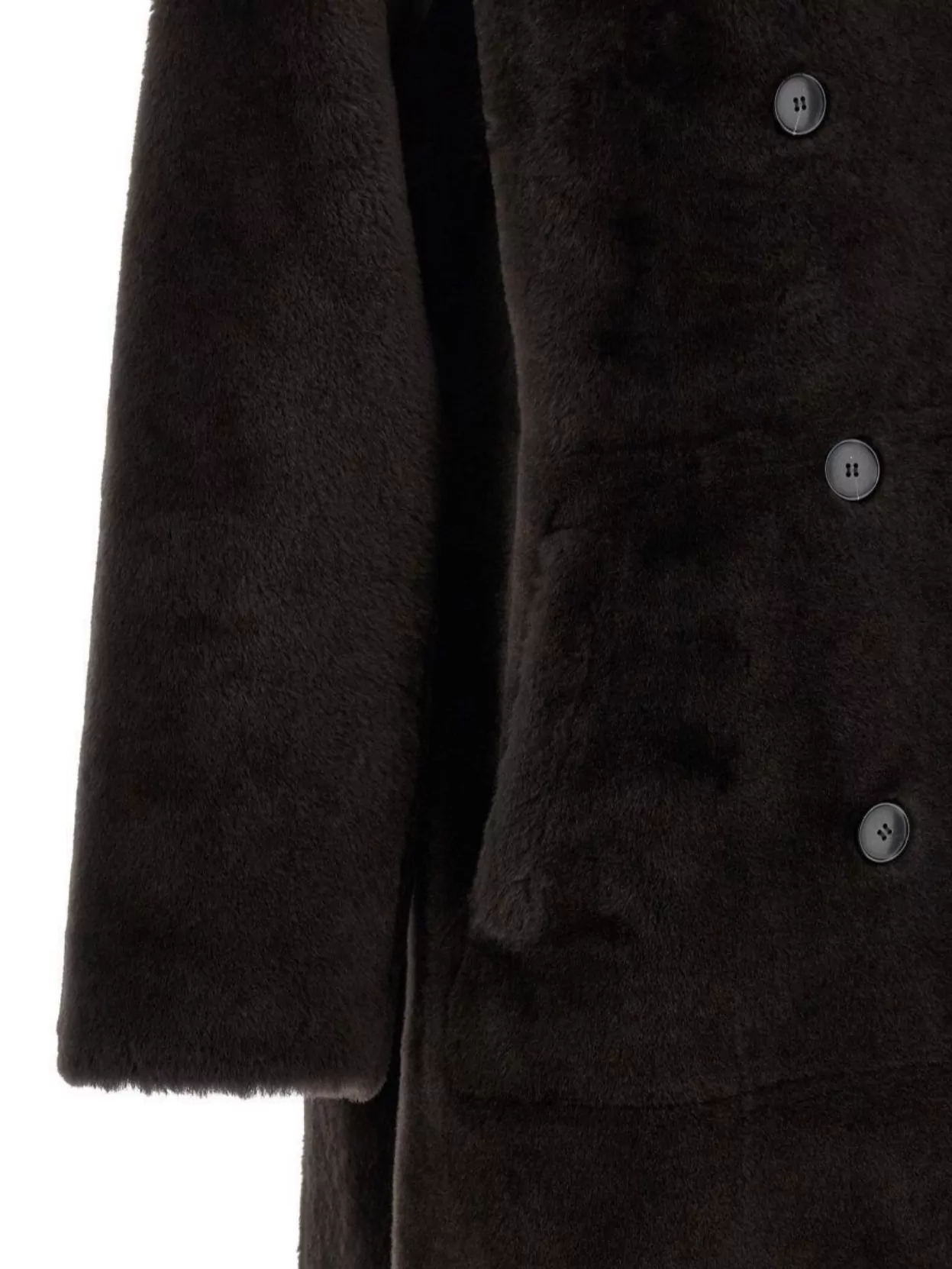 Yves Salomon Double-breasted Long Coat Notched Lapels