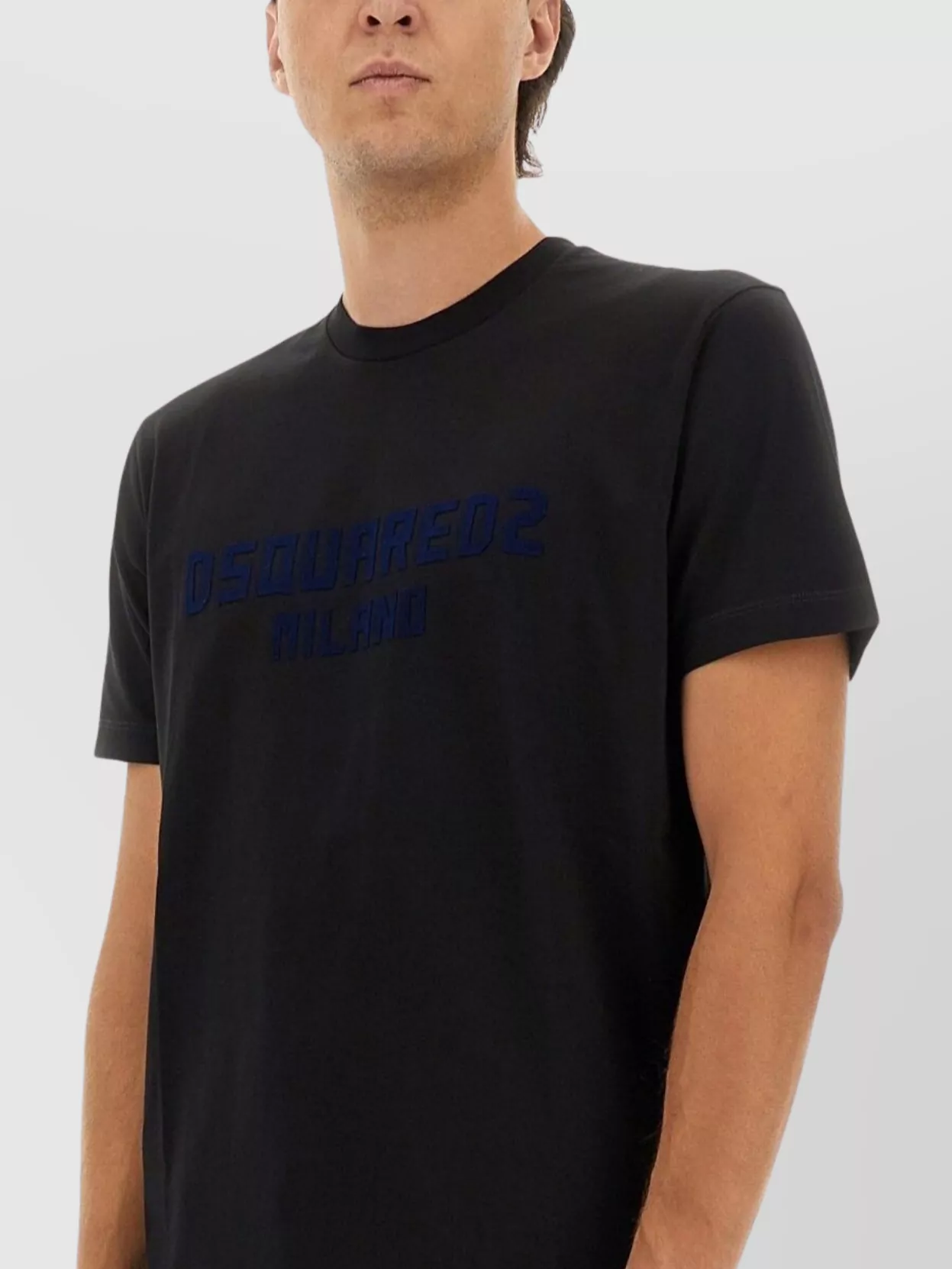 Dsquared2 Regular Fit Crew Neck Short Sleeve Top In Gray