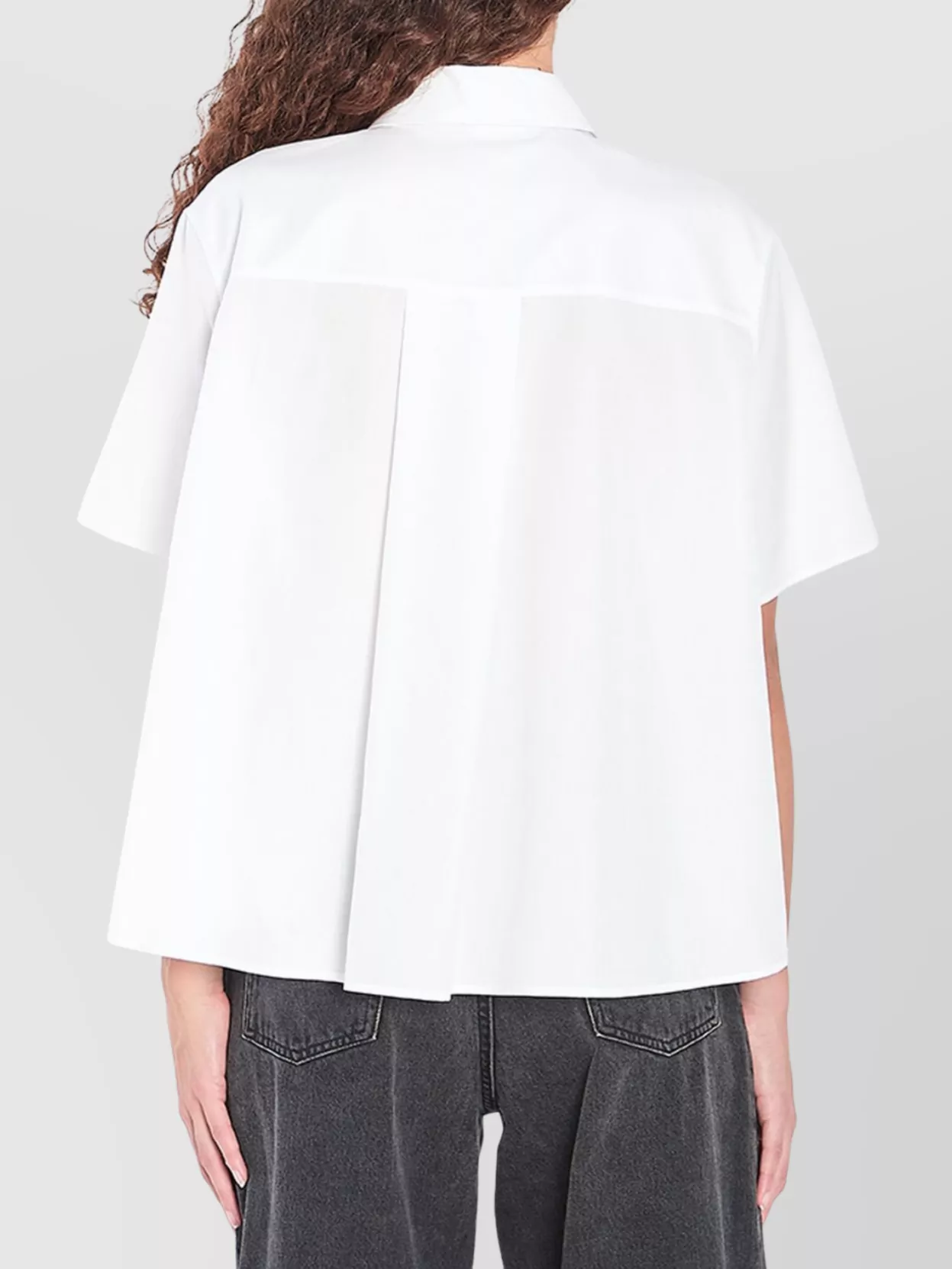 Loewe Back Pleated Collared Cropped Shirt