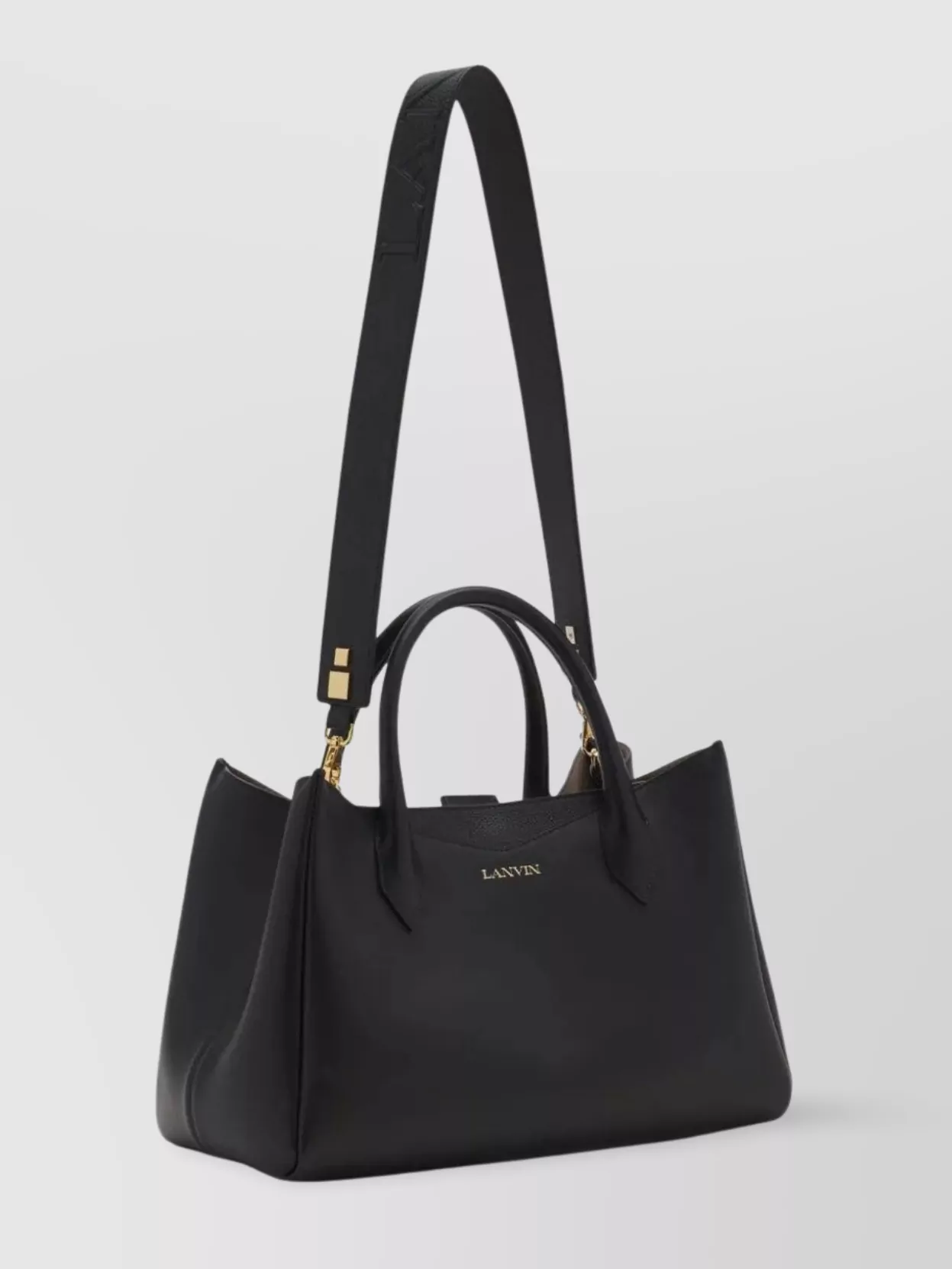 LANVIN ROUND HANDLE CALFSKIN TOTE BAG