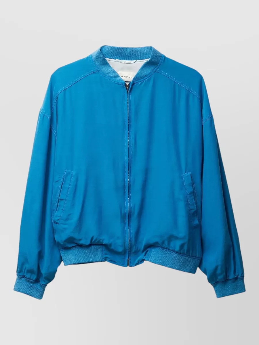Versace silk zip-up blouson