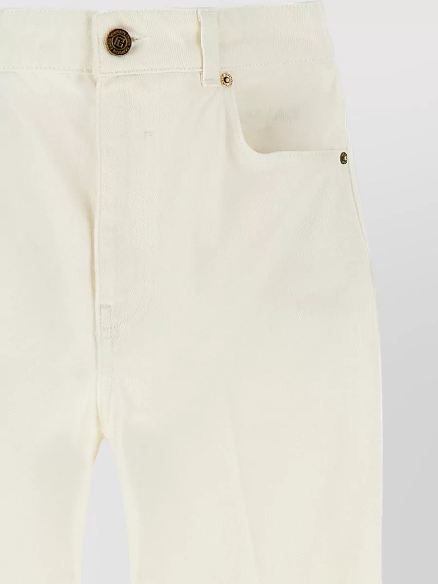Balmain Denim Trousers Embroidery Back And Front Pockets