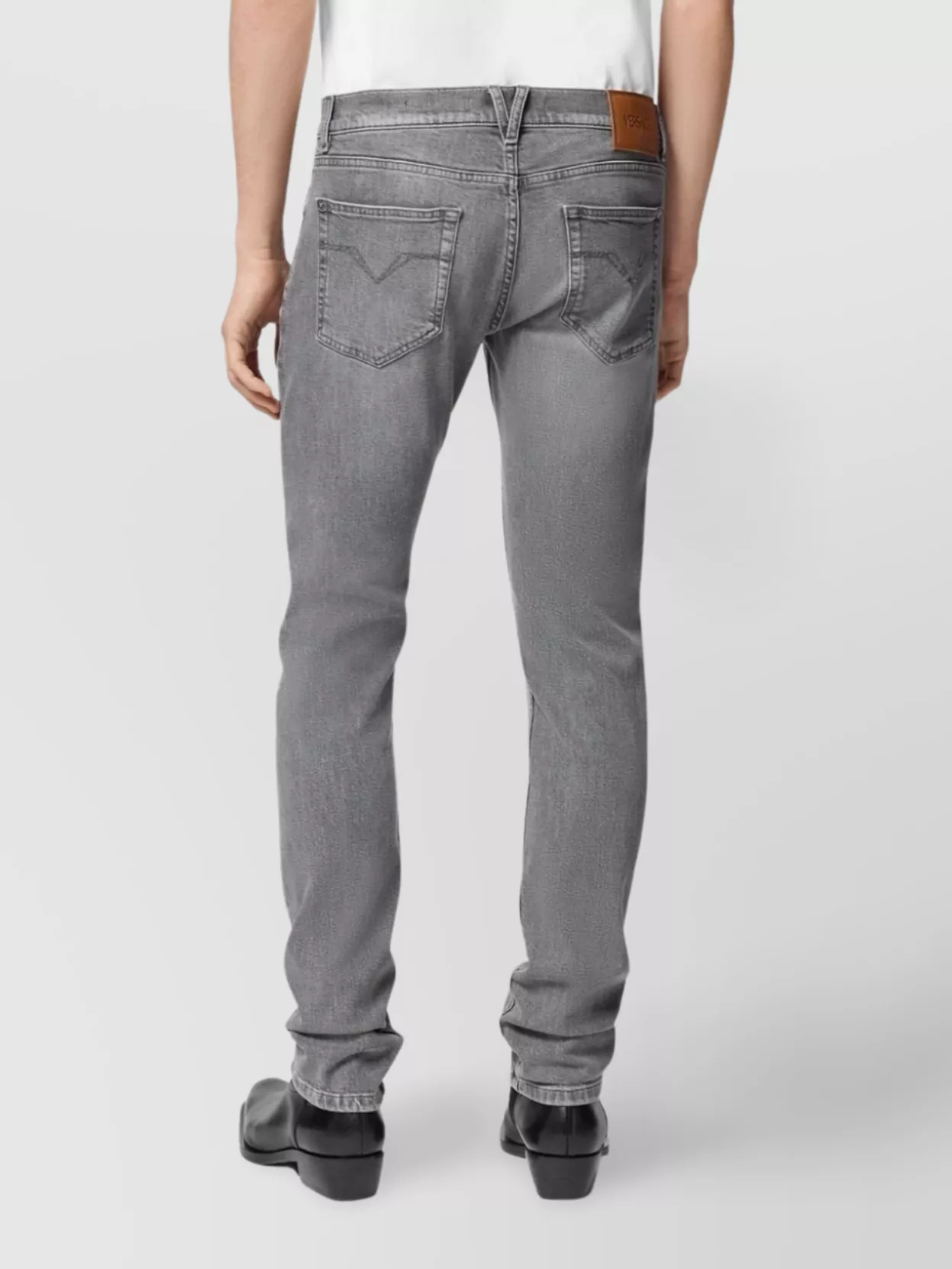 Versace Black Wash Denim Trousers Stone Wash