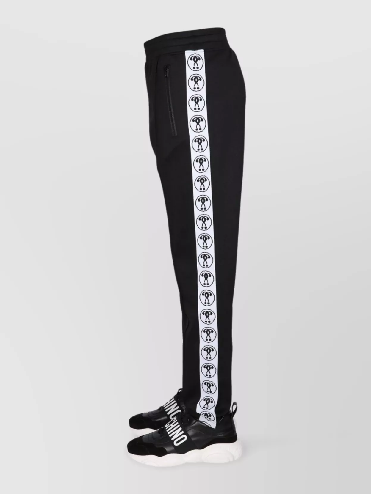 Moschino Jogging Pants With Adjustable Drawstring And Zippered Pockets