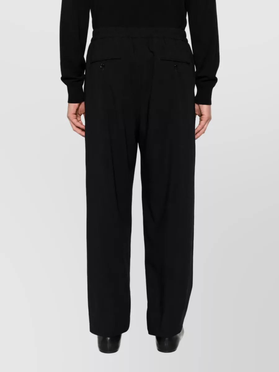 Giorgio Armani Wool Pleated Straight-Leg Tailored Trousers